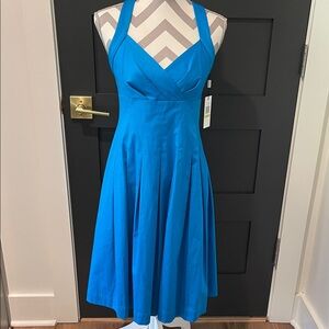 CALVIN Klein Cotton Halter Turquoise Blue Halter Dress Size 4 NWT